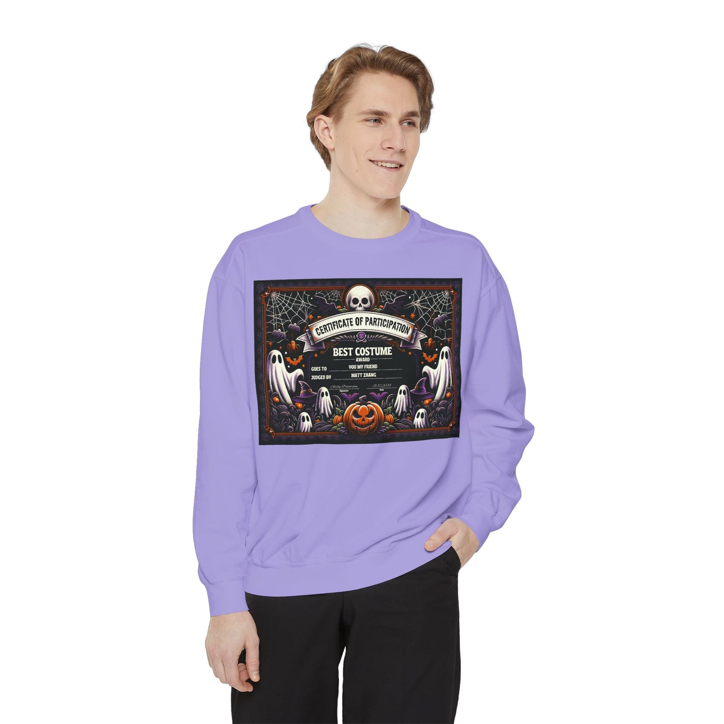 Halloween Best Costume Sweatshirt - Unisex Garment-Dyed