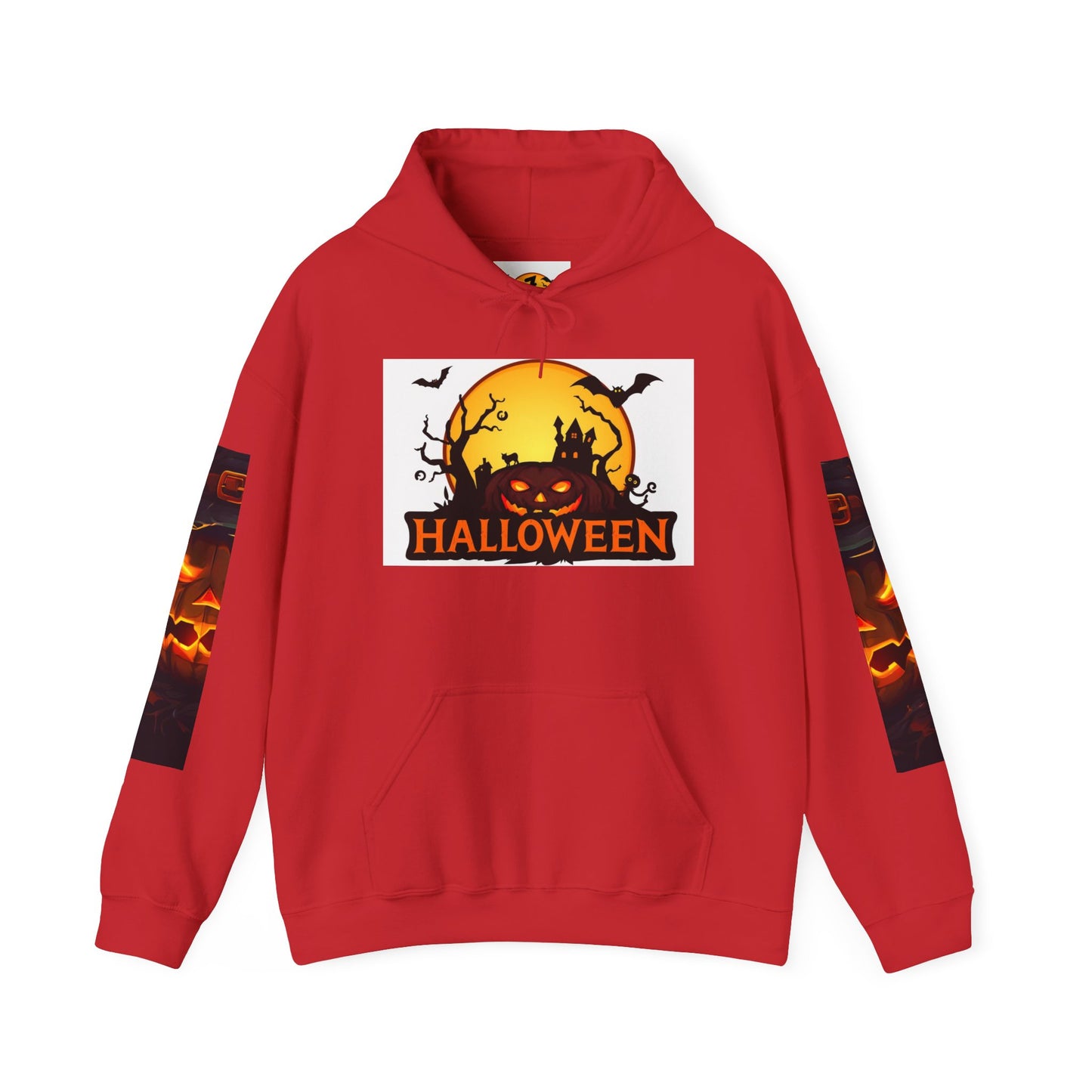 Halloween Unisex Heavy Blend Hooded Sweatshirt - Spooky Pumpkin Design