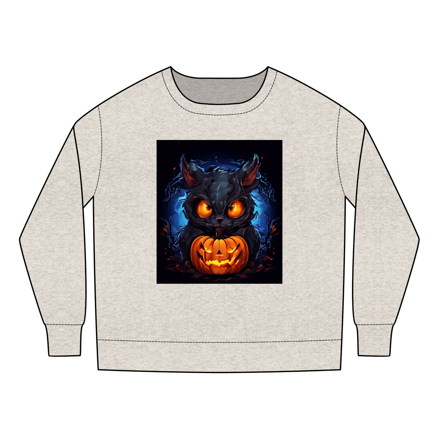 Halloween Toddler Sweatshirt with Spooky Cat Design