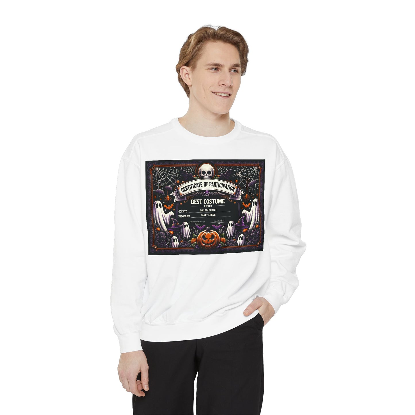 Halloween Best Costume Sweatshirt - Unisex Garment-Dyed