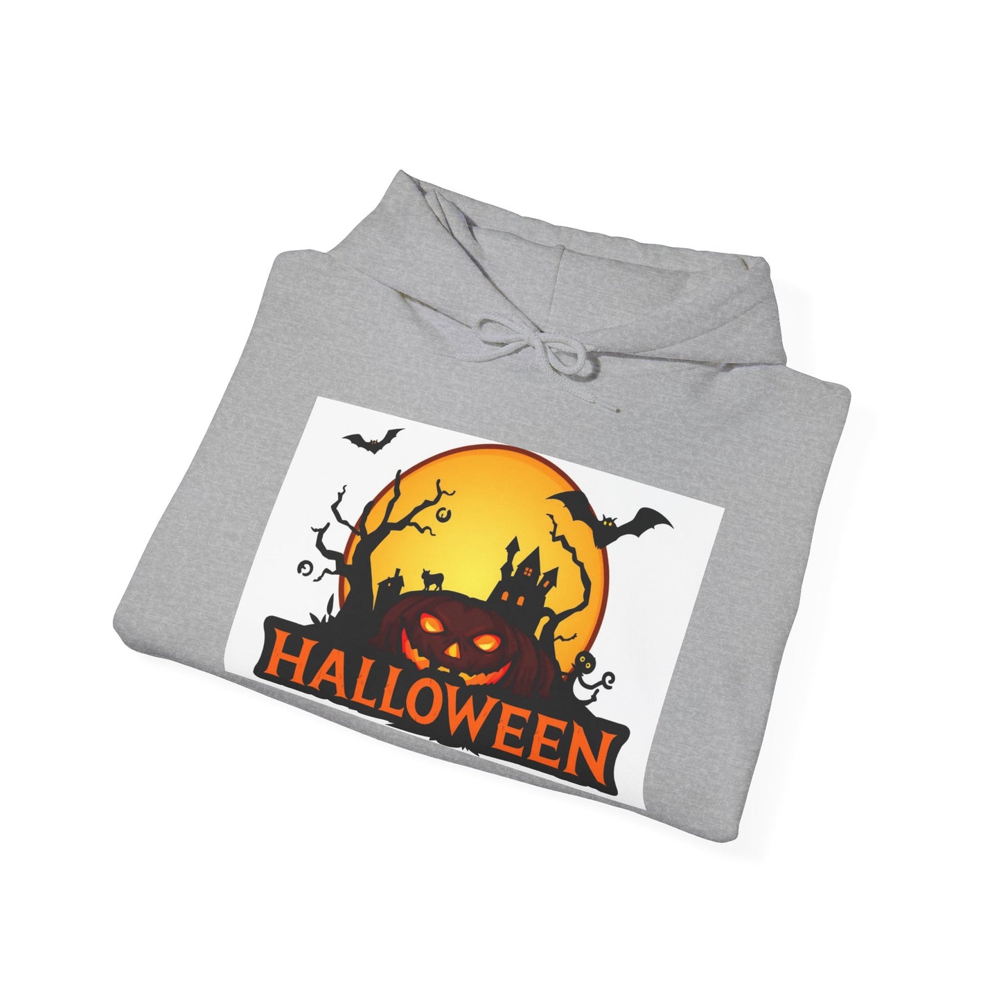 Halloween Unisex Heavy Blend Hooded Sweatshirt - Spooky Pumpkin Design