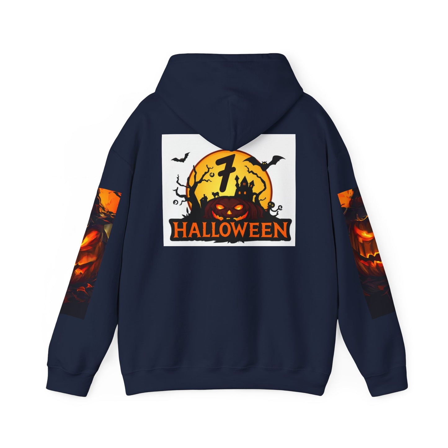 Halloween Unisex Heavy Blend Hooded Sweatshirt - Spooky Pumpkin Design