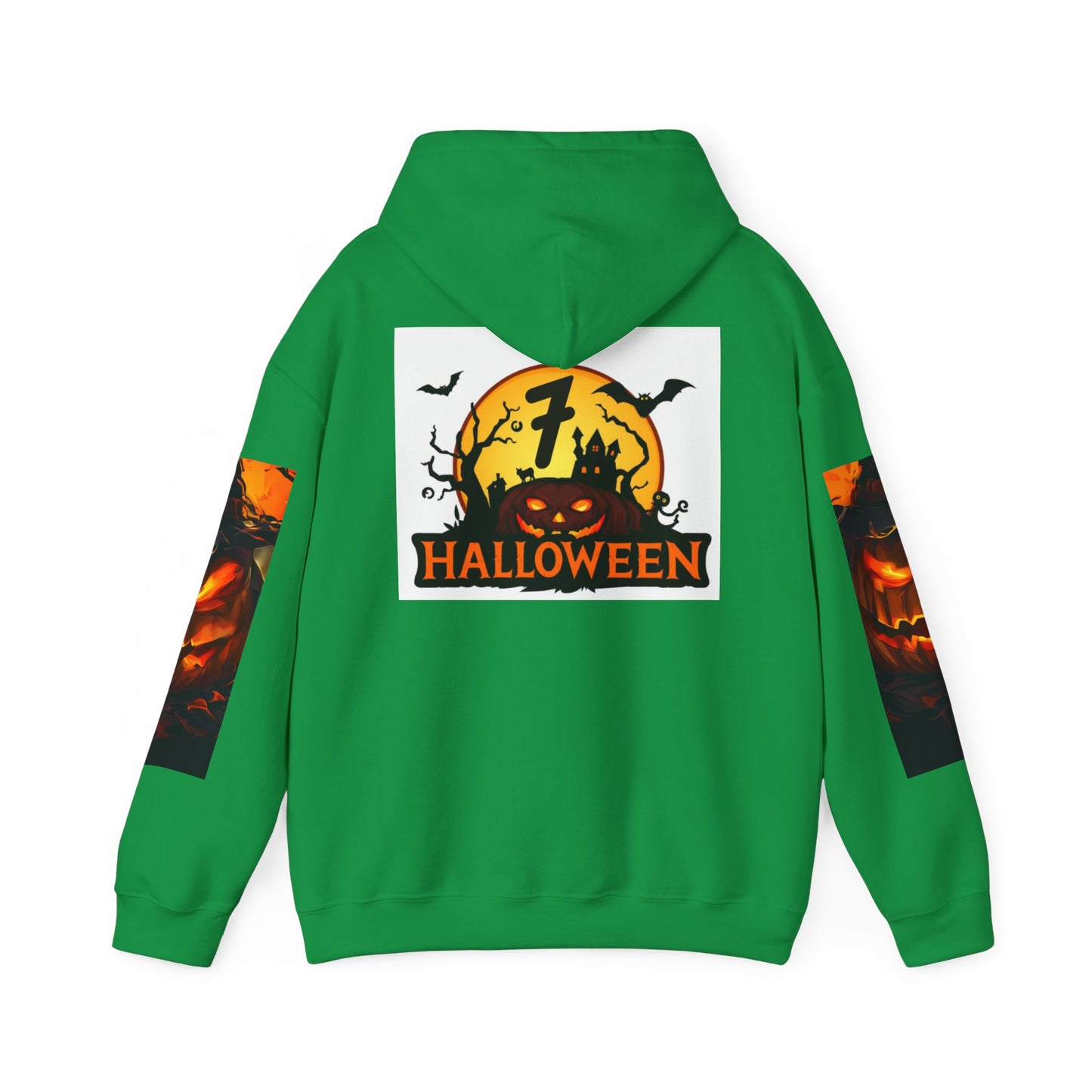 Halloween Unisex Heavy Blend Hooded Sweatshirt - Spooky Pumpkin Design