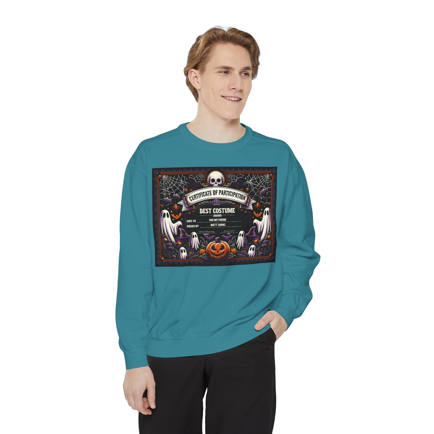 Halloween Best Costume Sweatshirt - Unisex Garment-Dyed