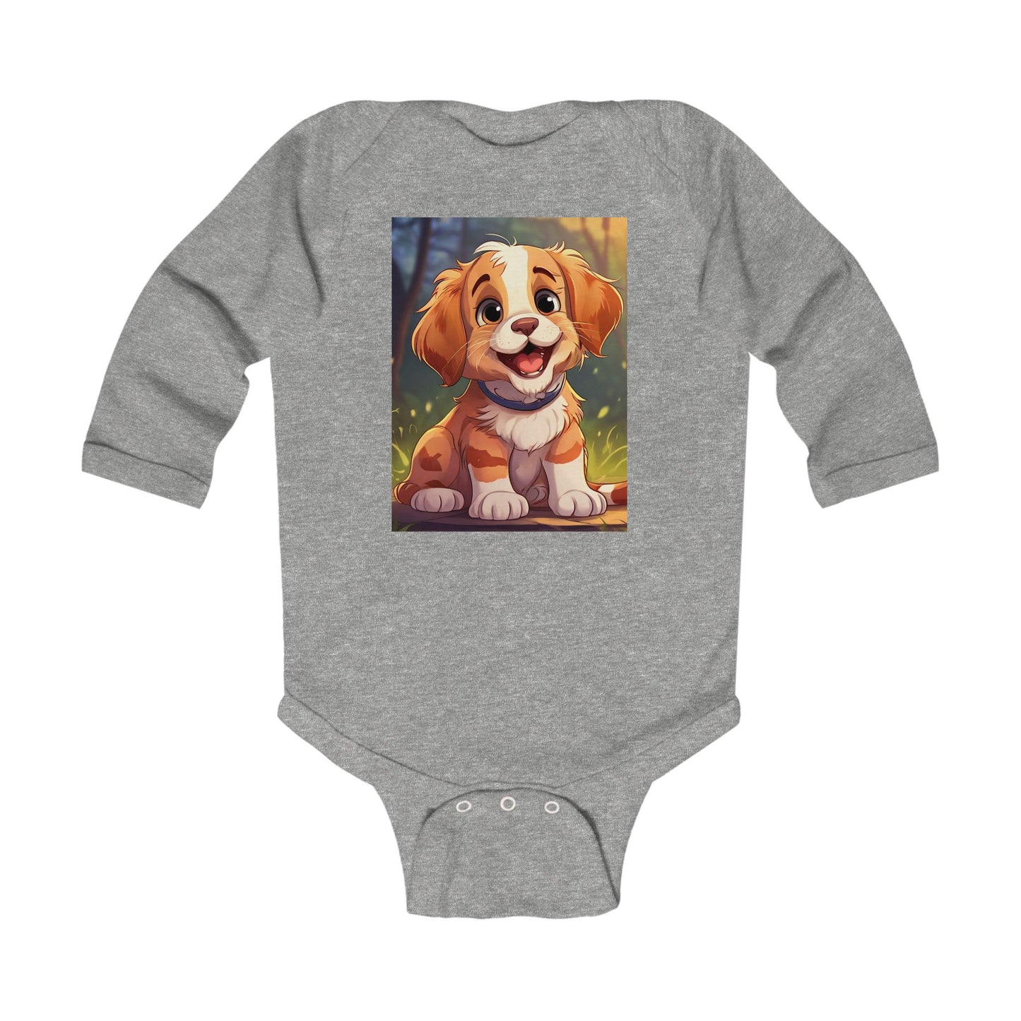 Cute Puppy Infant Long Sleeve Bodysuit - Perfect Baby Gift for Dog Lovers