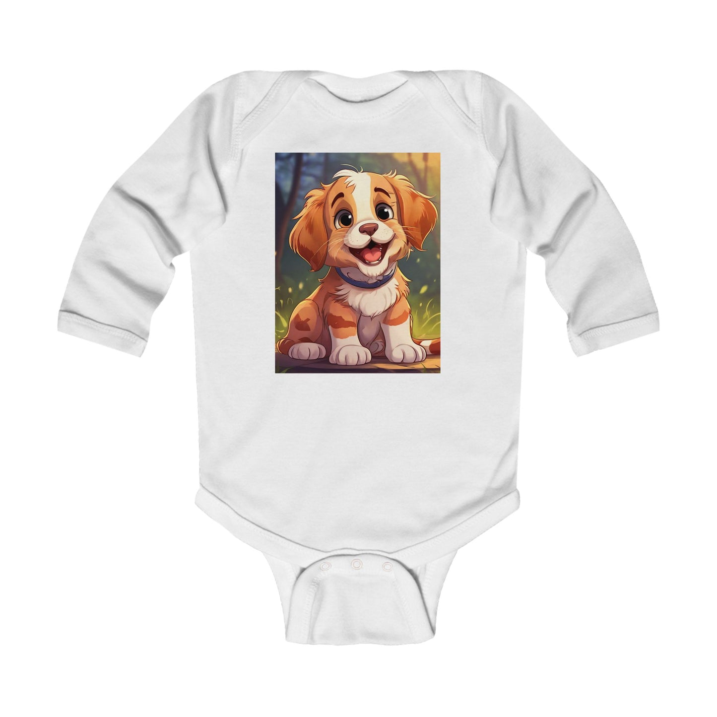 Cute Puppy Infant Long Sleeve Bodysuit - Perfect Baby Gift for Dog Lovers