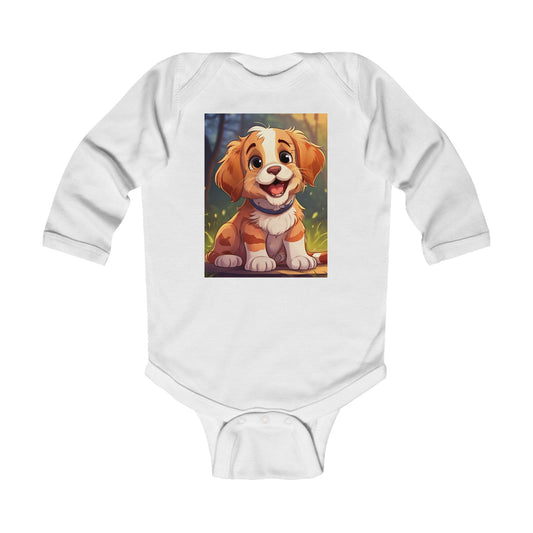 Cute Puppy Infant Long Sleeve Bodysuit - Perfect Baby Gift for Dog Lovers