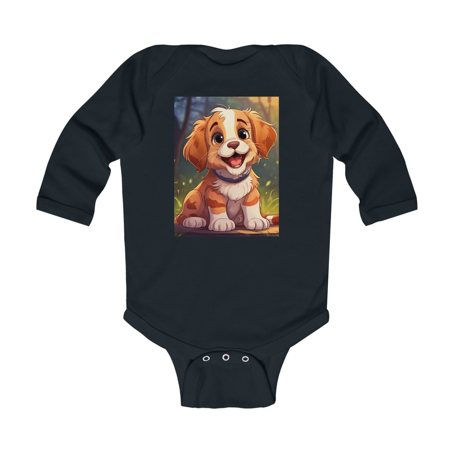 Cute Puppy Infant Long Sleeve Bodysuit - Perfect Baby Gift for Dog Lovers