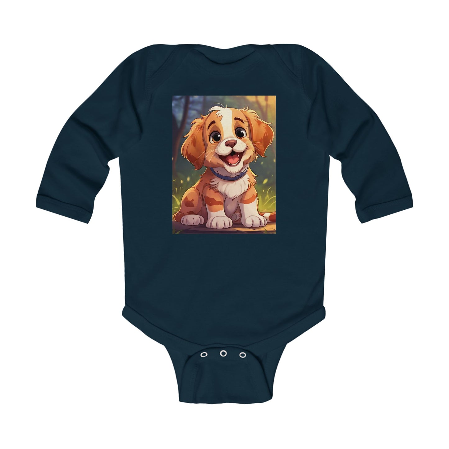 Cute Puppy Infant Long Sleeve Bodysuit - Perfect Baby Gift for Dog Lovers