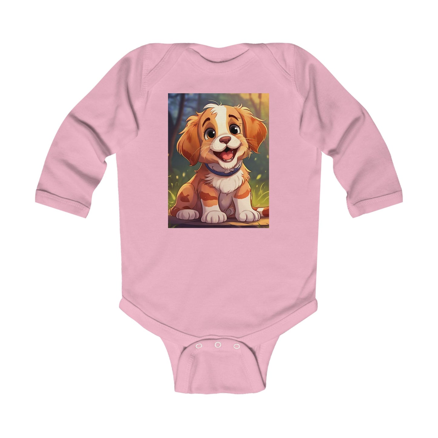 Cute Puppy Infant Long Sleeve Bodysuit - Perfect Baby Gift for Dog Lovers