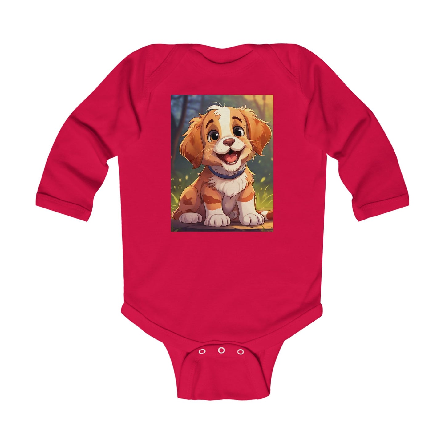 Cute Puppy Infant Long Sleeve Bodysuit - Perfect Baby Gift for Dog Lovers