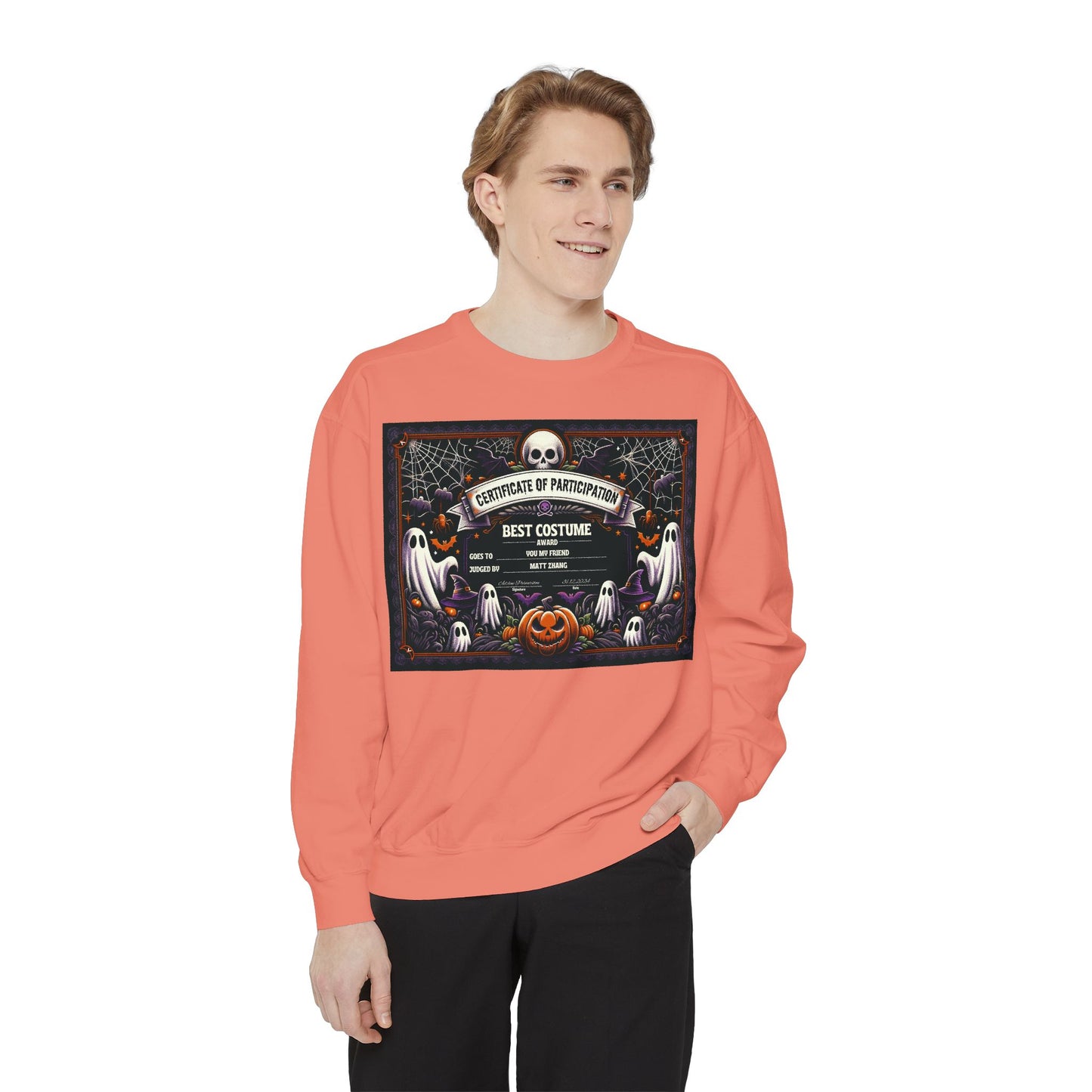 Halloween Best Costume Sweatshirt - Unisex Garment-Dyed