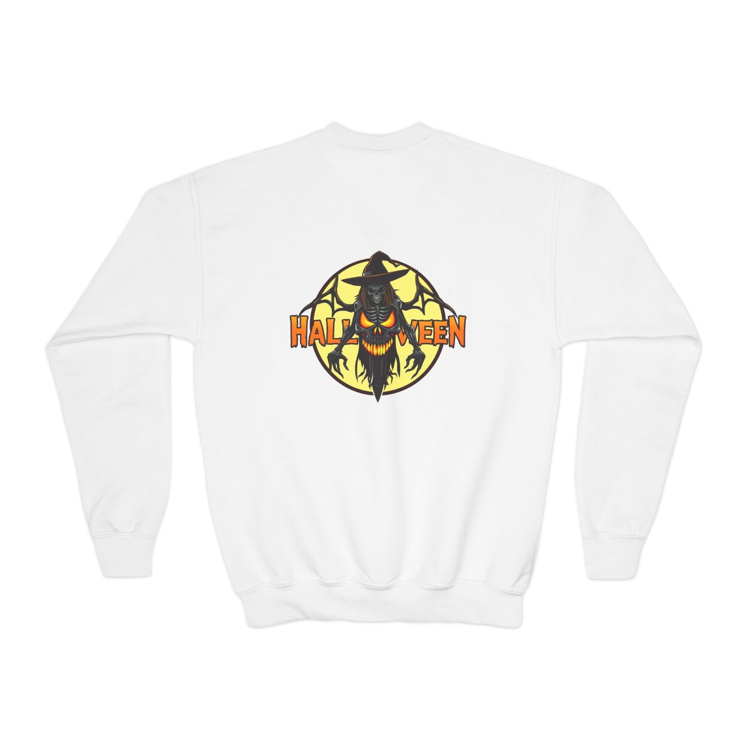 Youth Halloween Crewneck Sweatshirt with Spooky Design