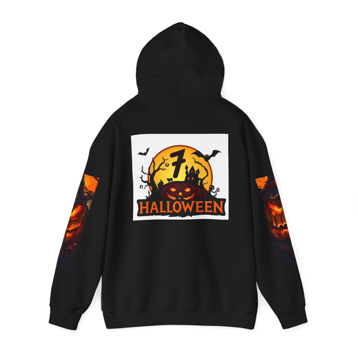 Halloween Unisex Heavy Blend Hooded Sweatshirt - Spooky Pumpkin Design