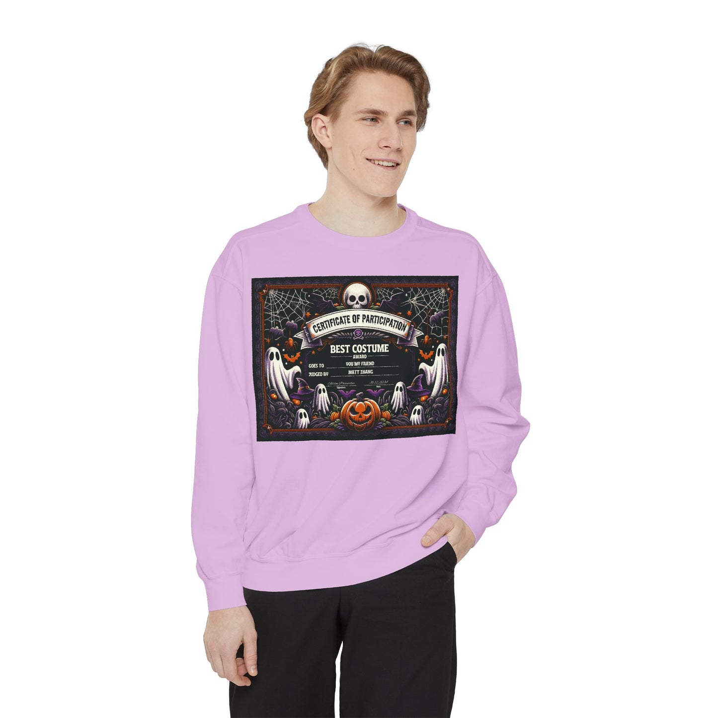 Halloween Best Costume Sweatshirt - Unisex Garment-Dyed