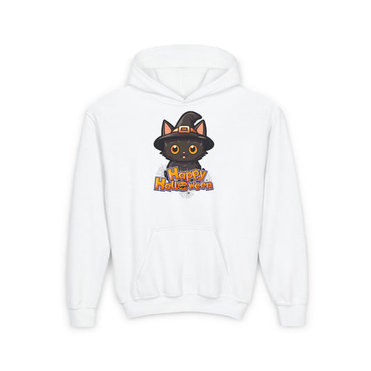 Kids Halloween Cat Hoodie - Happy Halloween & Fright Night Design