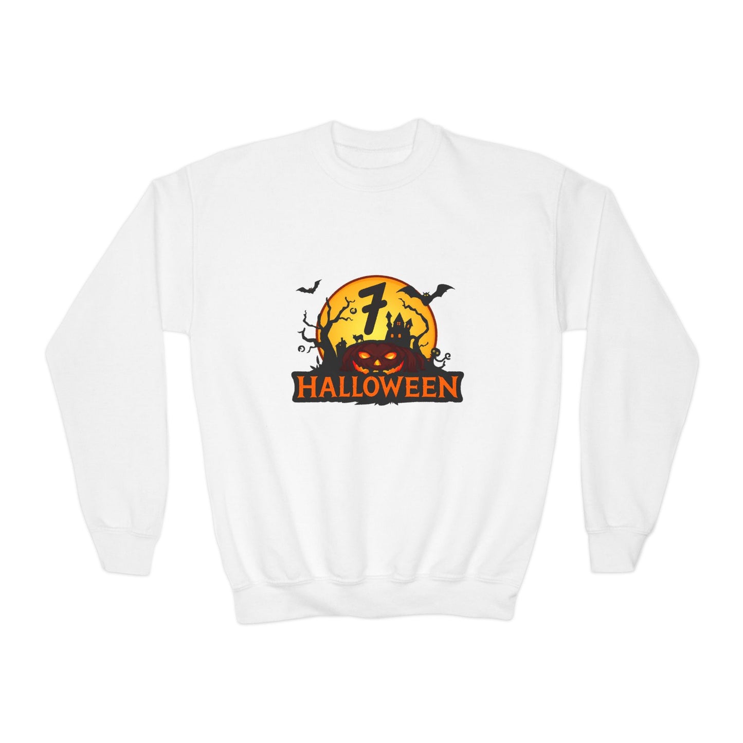 Youth Halloween Crewneck Sweatshirt with Spooky Design