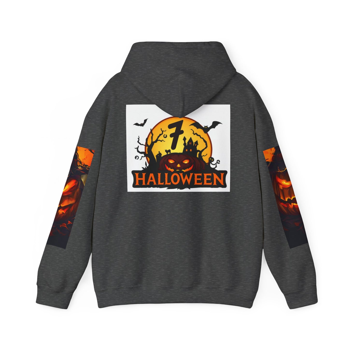 Halloween Unisex Heavy Blend Hooded Sweatshirt - Spooky Pumpkin Design