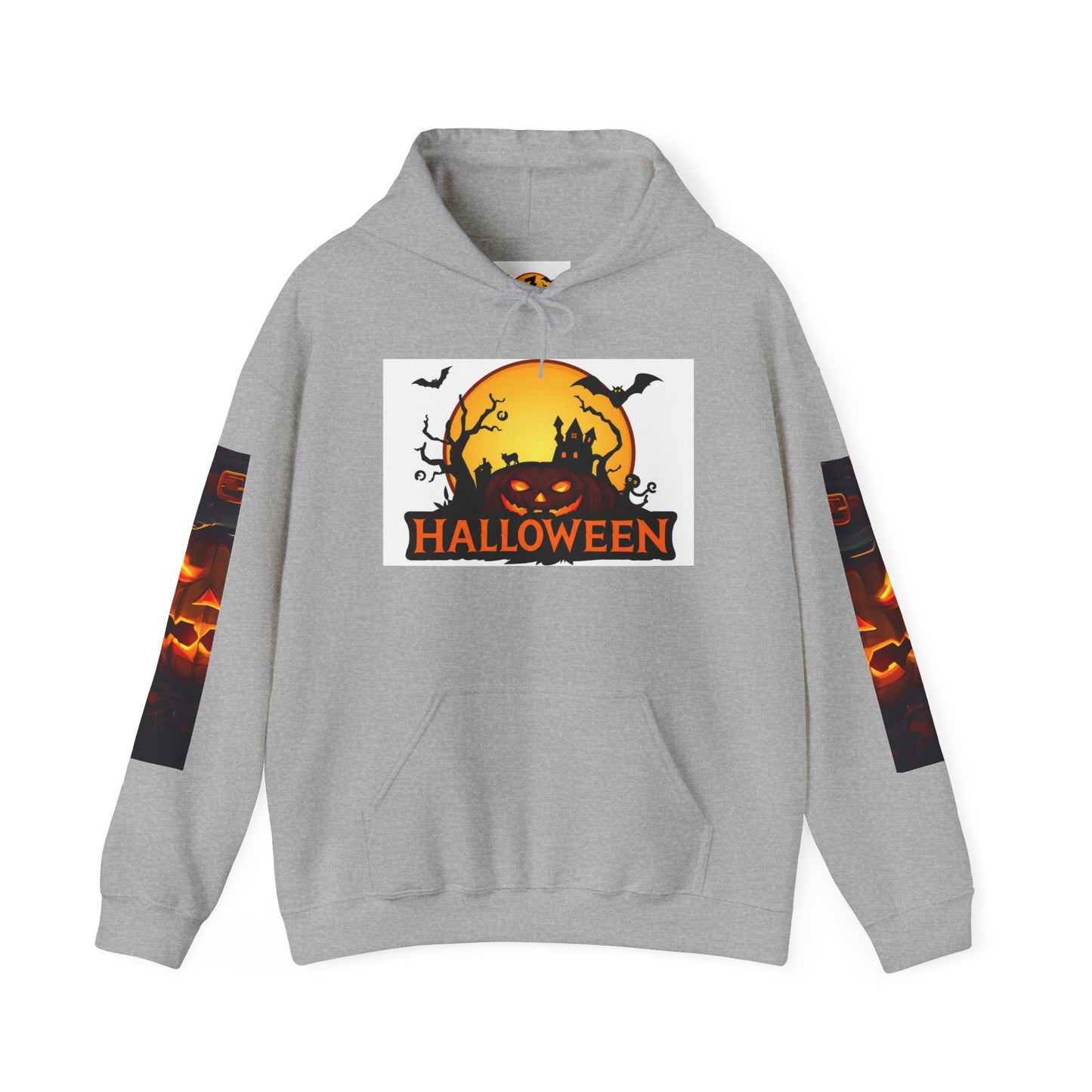 Halloween Unisex Heavy Blend Hooded Sweatshirt - Spooky Pumpkin Design