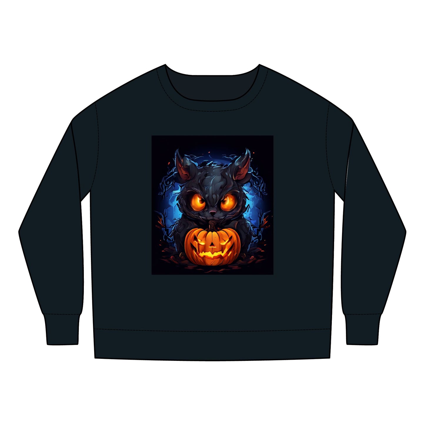 Halloween Toddler Sweatshirt with Spooky Cat Design