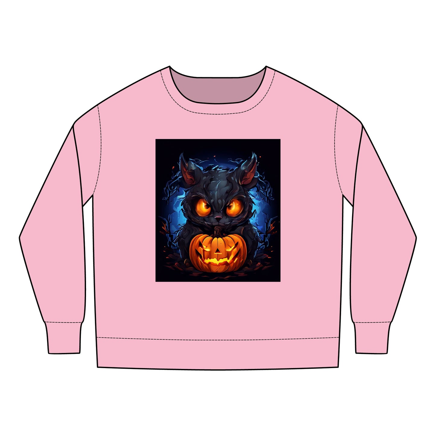 Halloween Toddler Sweatshirt with Spooky Cat Design