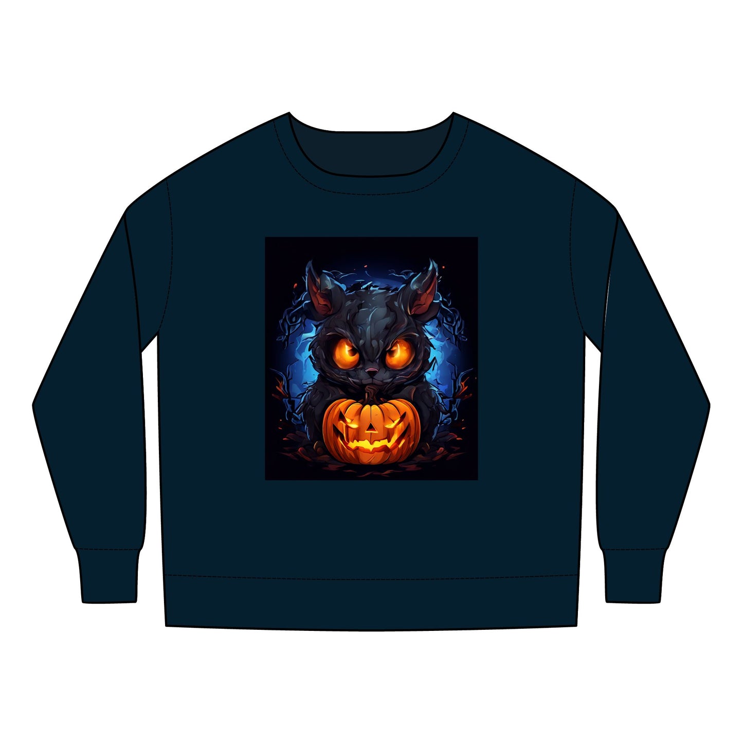 Halloween Toddler Sweatshirt with Spooky Cat Design