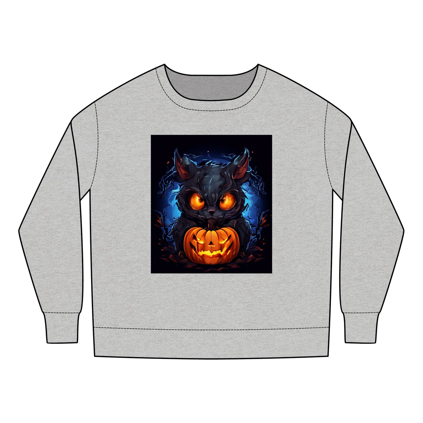 Halloween Toddler Sweatshirt with Spooky Cat Design