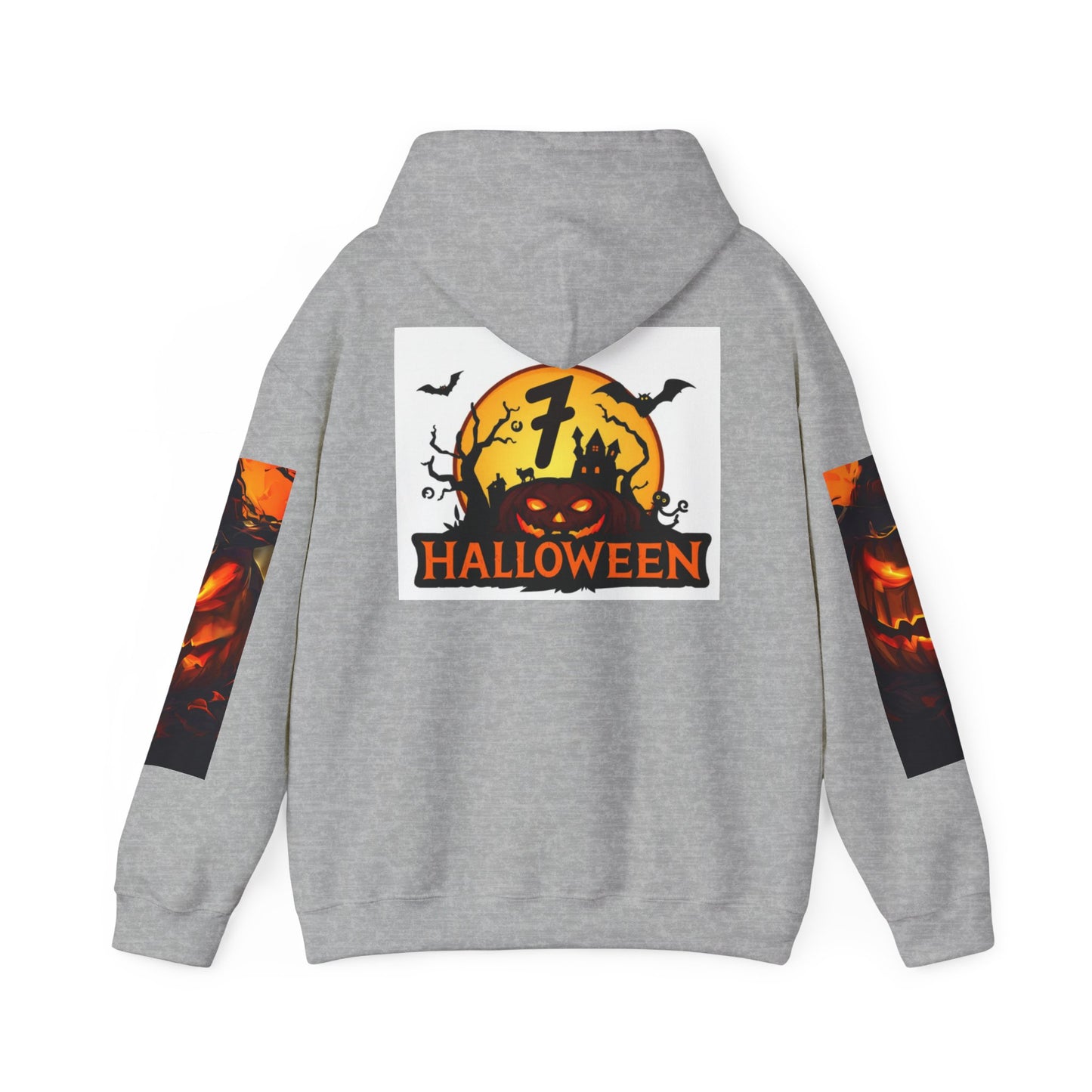 Halloween Unisex Heavy Blend Hooded Sweatshirt - Spooky Pumpkin Design