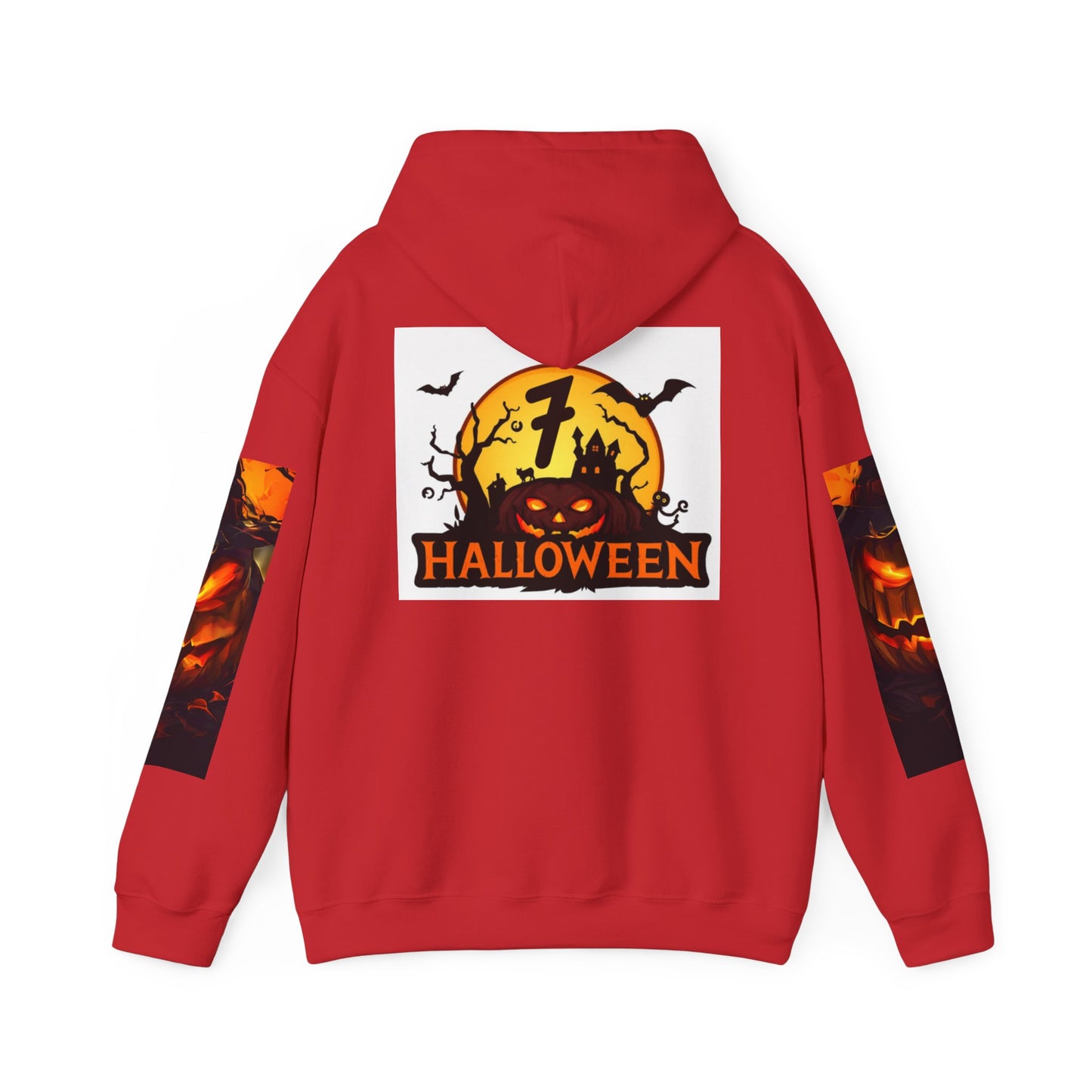 Halloween Unisex Heavy Blend Hooded Sweatshirt - Spooky Pumpkin Design