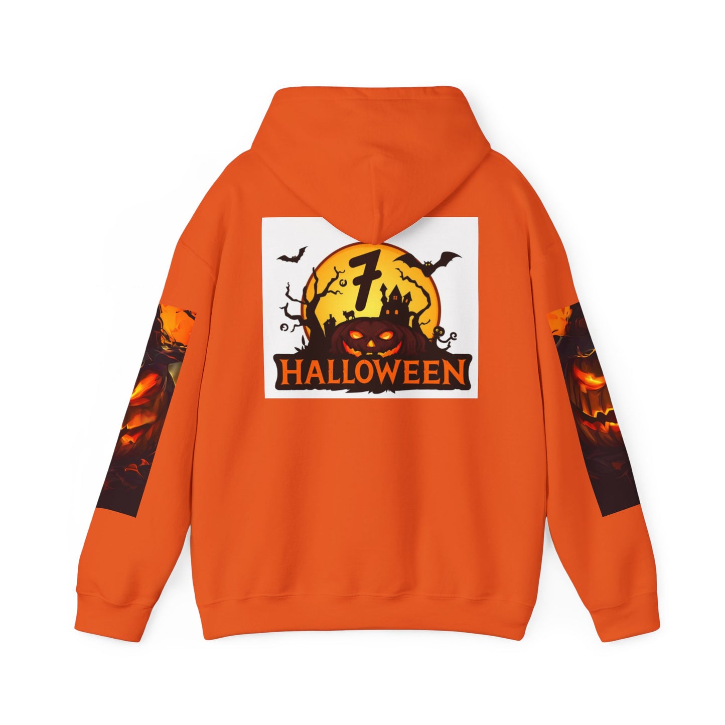 Halloween Unisex Heavy Blend Hooded Sweatshirt - Spooky Pumpkin Design