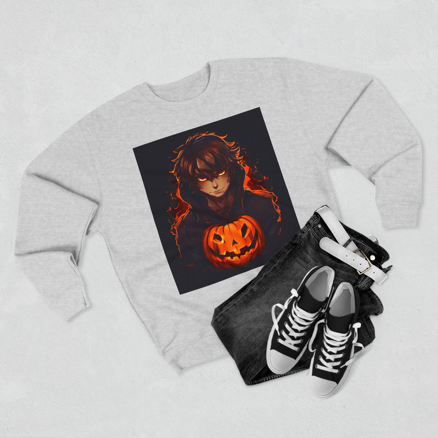 Halloween Vampire Pumpkin Unisex Crewneck Sweatshirt