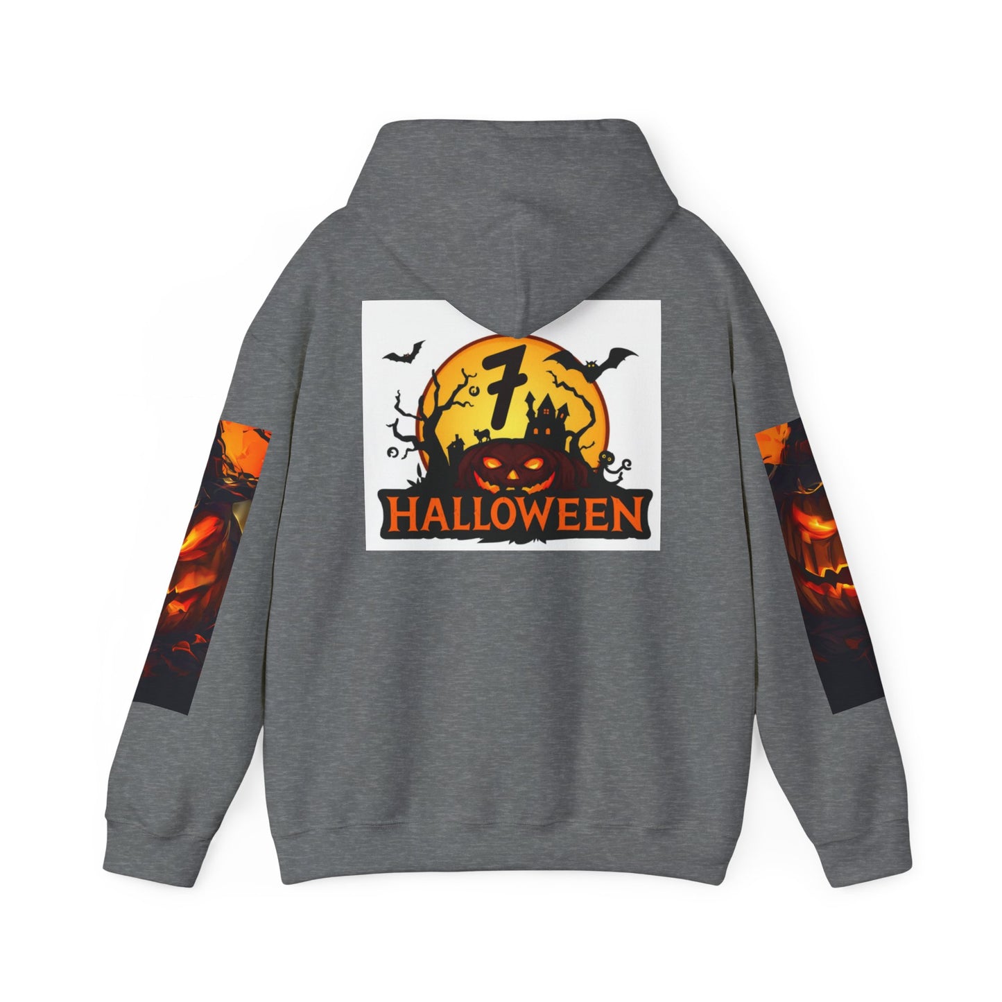 Halloween Unisex Heavy Blend Hooded Sweatshirt - Spooky Pumpkin Design