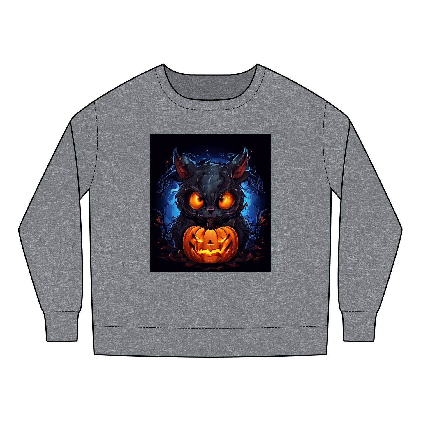 Halloween Toddler Sweatshirt with Spooky Cat Design